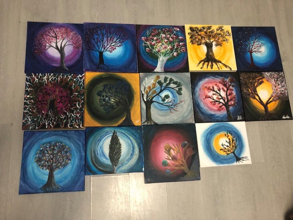 Ateliere neconvenționale - Seara de Pictura și Vin 13 Imagine din galeria atelierului „Pictură și vin”