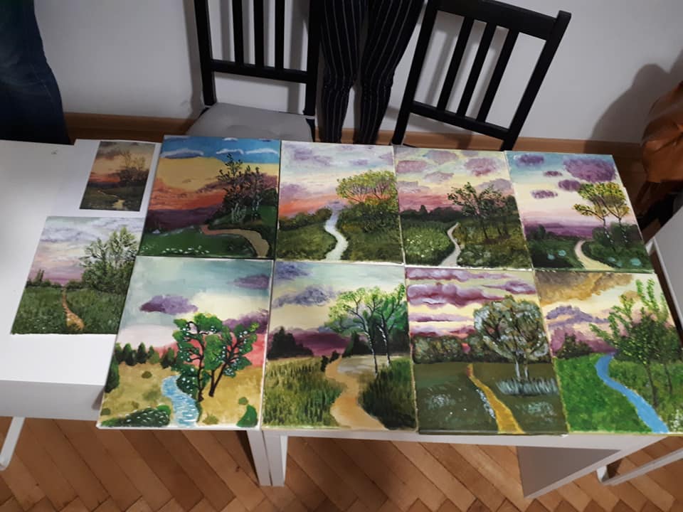 Ateliere neconvenționale - Seara de Pictura și Vin 10 Imagine din galeria atelierului „Pictură și vin”